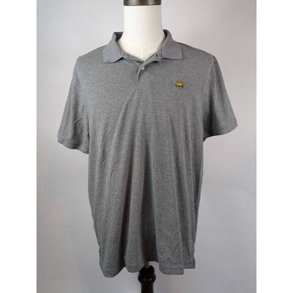 Roebuck & Co. Mens XL Polo Shirt Gray Cheeseburger Short Sleeve 2 Button 1/4 - Picture 1 of 9